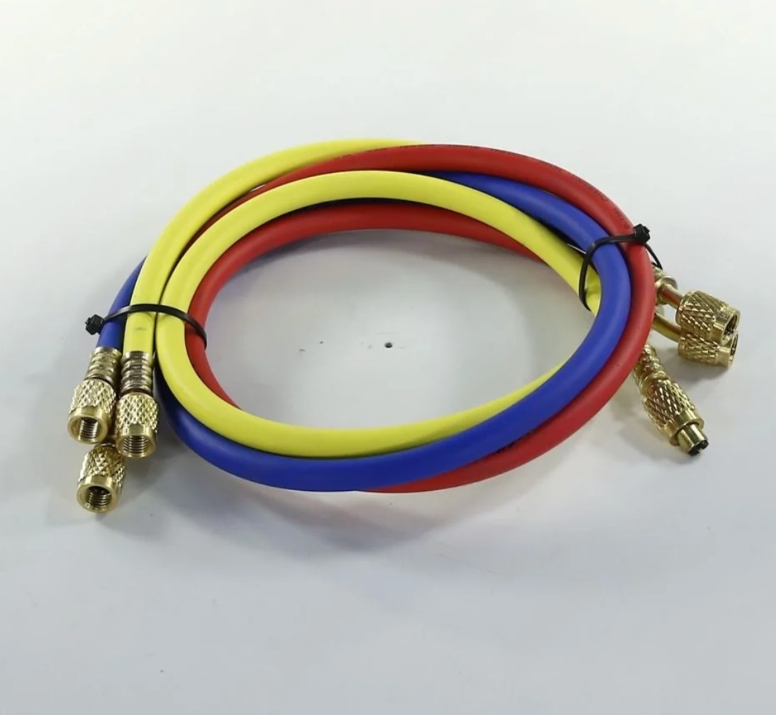 Шланг заправочный L-90см 1/4 дюйм 600-3000 Psi 3шт WK, CT-336RYB-P