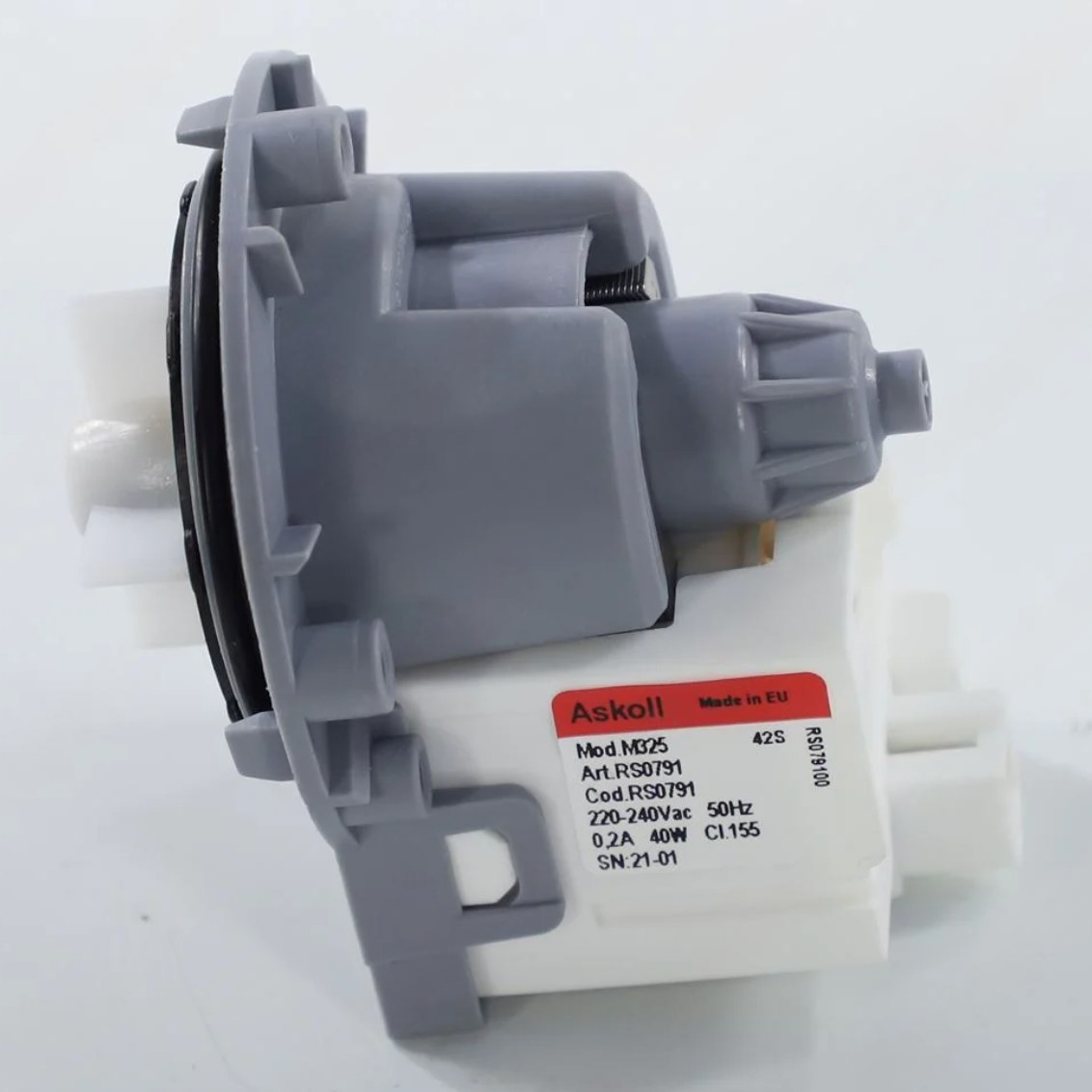 Насос стиральной машины Askoll 3 винт 40W фишка назад медь 292087, RS0791, M325, PMP001UN
