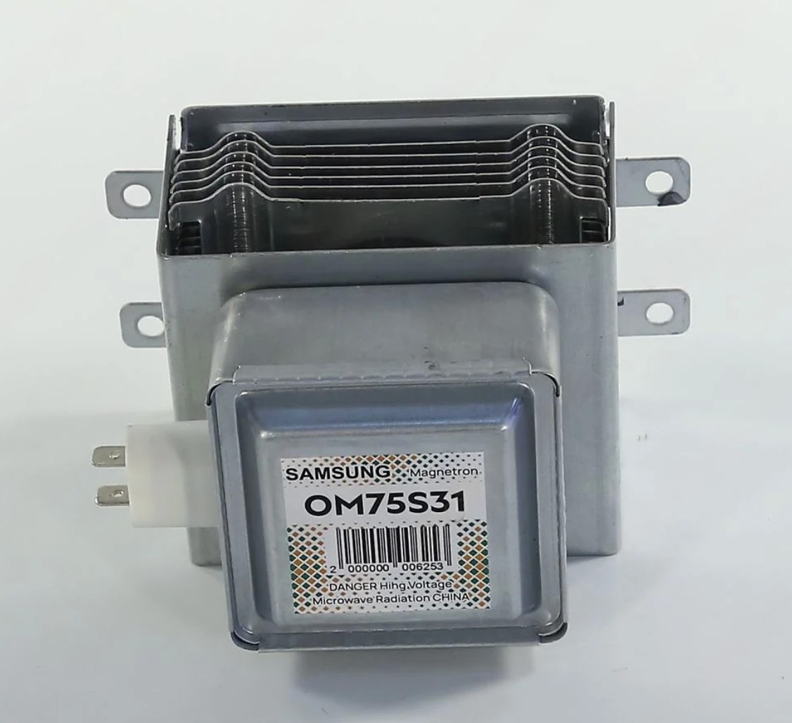 Магнетрон Samsung 900W 5-6 пластин 4 отв OM75S31 разъём параллельно MCW351SA, MCW350SA
