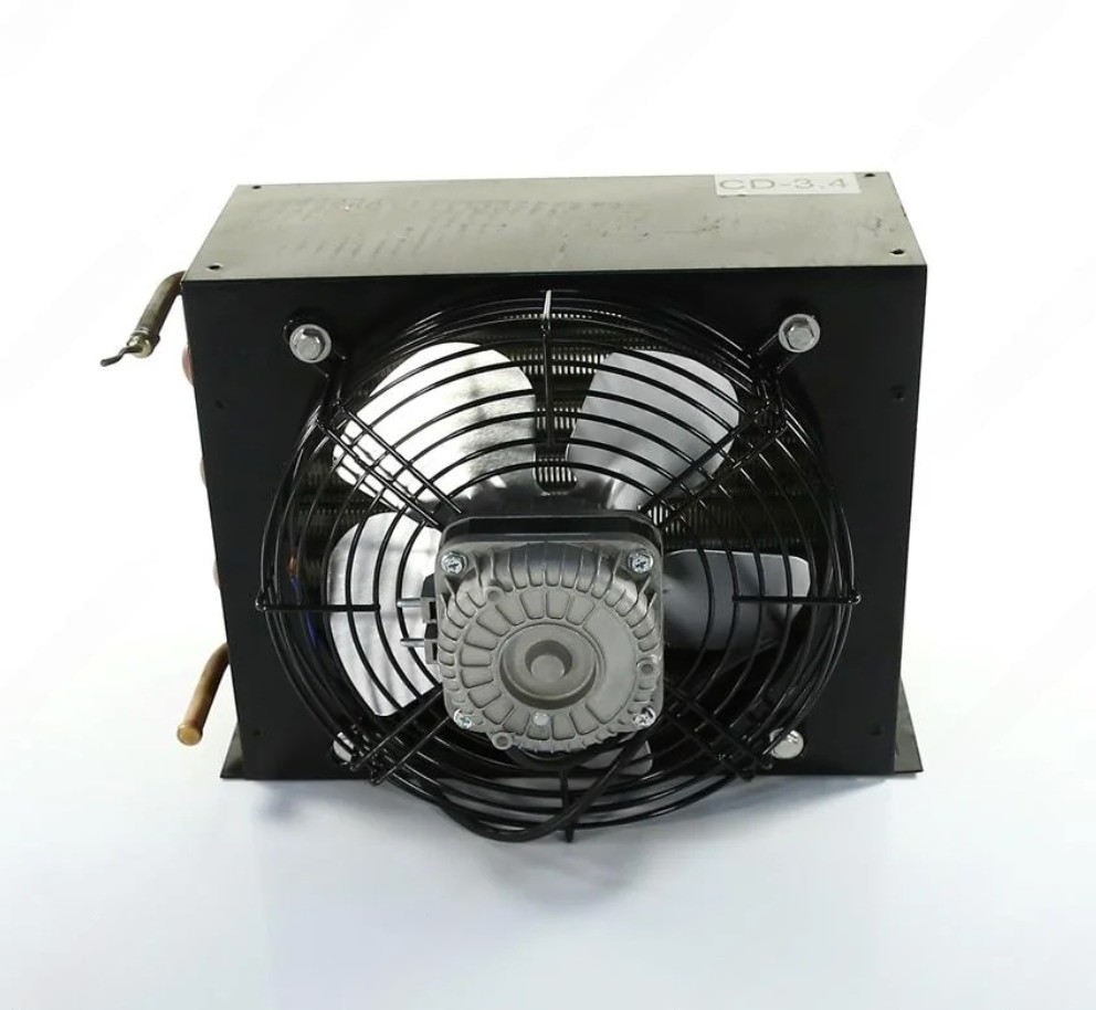 Конденсатор CD 3,4 с вентилятором и решеткой Ø200мм 320×100×235