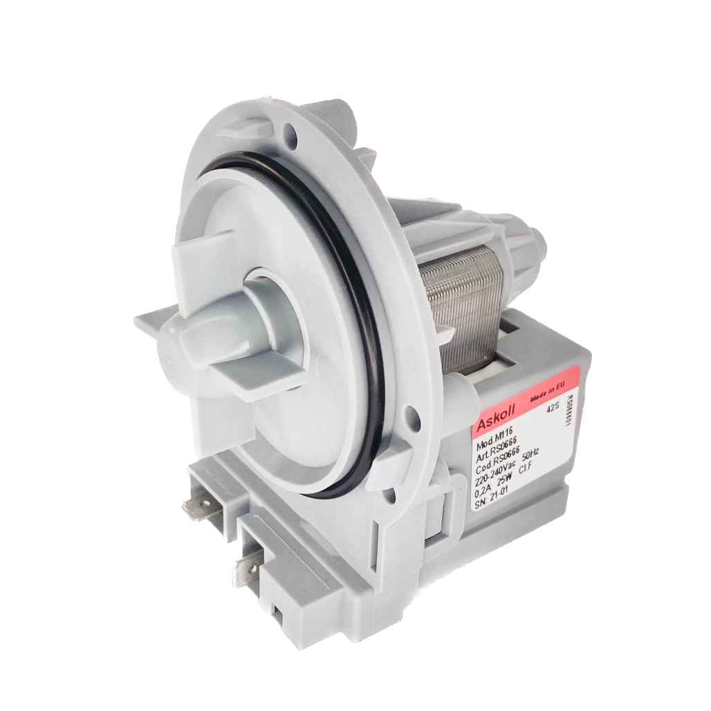 Помпа сливная для стиральной машины Candy, Whirlpool 25 Вт, 3 винта, клеммы вперед разд. 63AB940