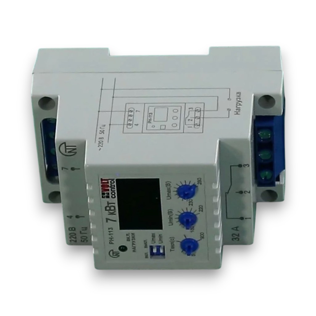 Реле напряжения РН-113 32А 280V 1 фаза 7,5 кВт