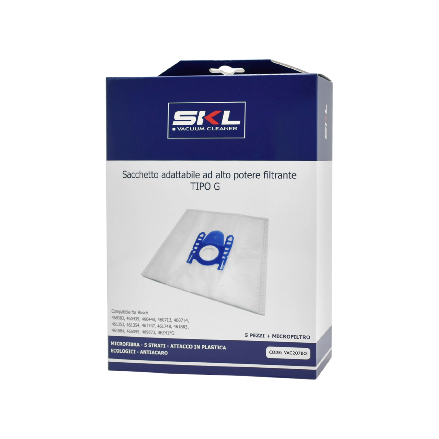 Мешок пылесборник пылесоса (комплект 5 шт) PowerProtect TYPE G ALL Bosch 17003048 5 461353, 17000940