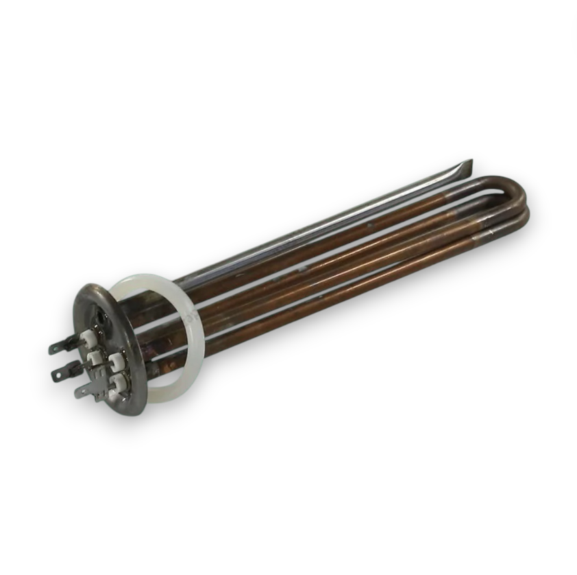 ТЭН водонагревателя 1000W 500W + 500W 220V Ø64мм анод M4 L240мм RF CU медь с прокладкой