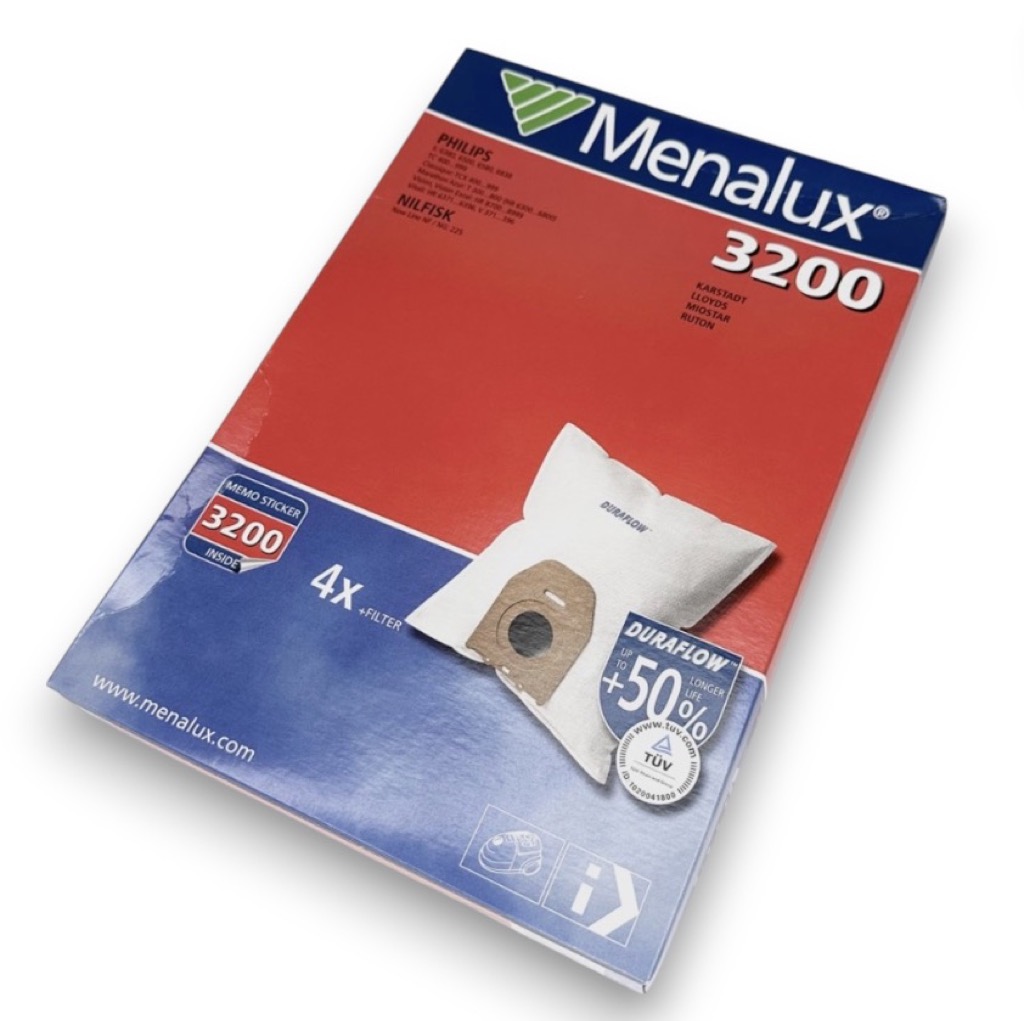 Мешок пылесборник пылесоса Philips (комплект 4 штуки) ткань, PH-02, PH-12, Menalux 3200
