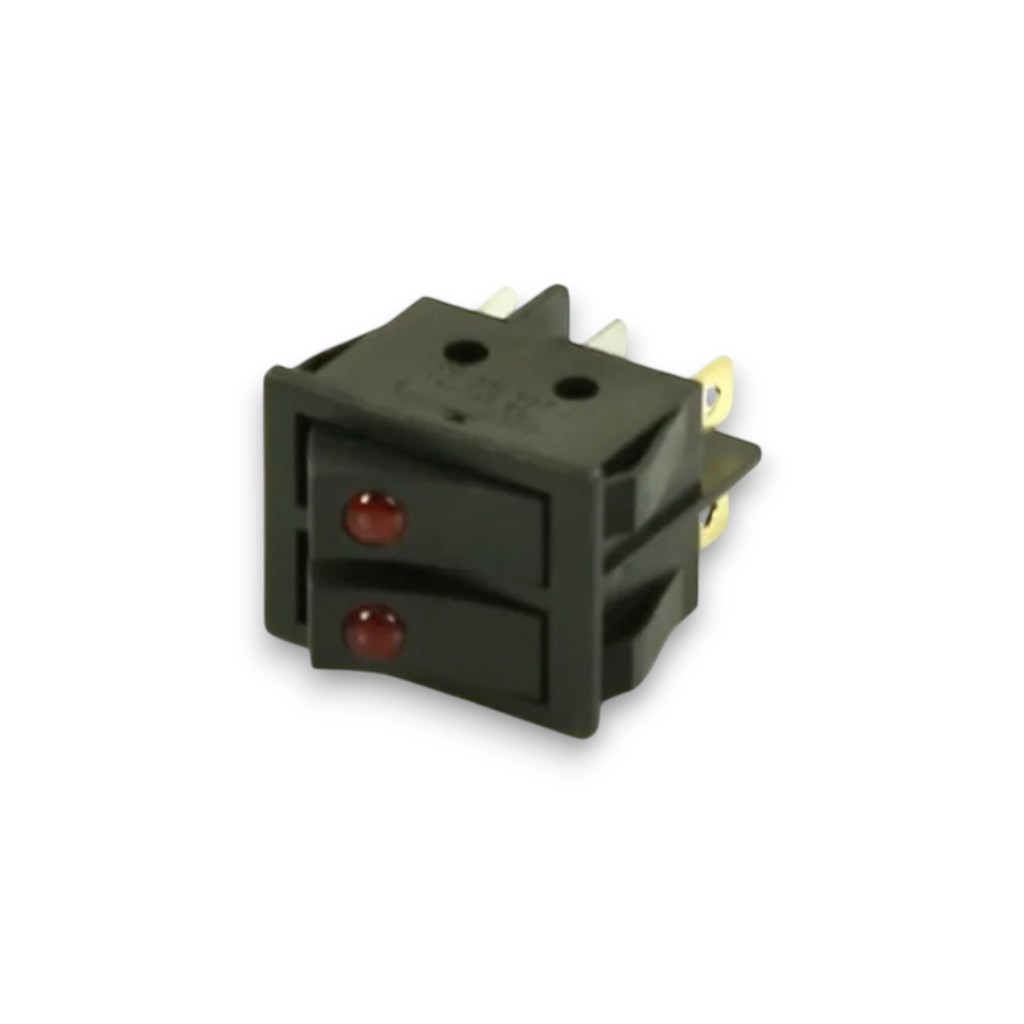 Универсальная кнопка 6 контактов, 16А, черная, 2 клавиши, 250V, для холодильной техники KN036