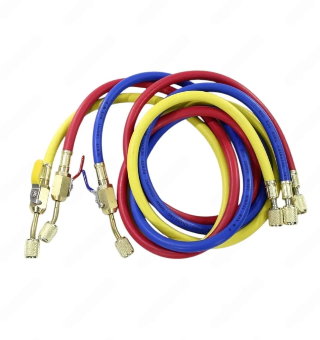 Шланг заправочный L-120см 1/4 дюйм 500-2500 Psi 3шт вентиль FC, CH-R22-120-QF