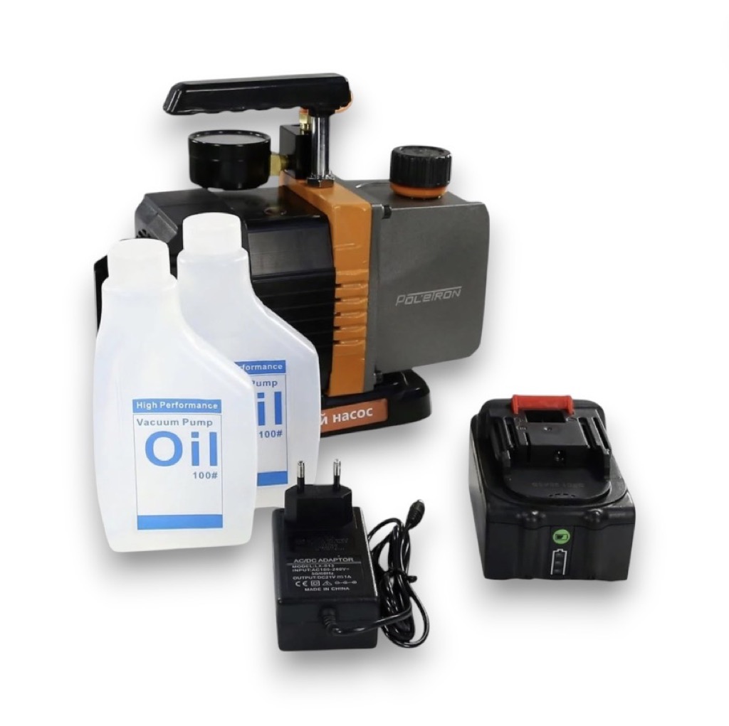 Насос вакуумный 1-ст 70 л/мин АКБ 18V Poletron PT-1ST-70b