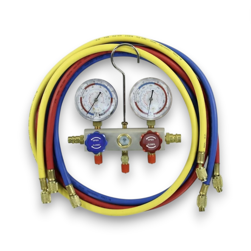 Коллектор 2 вент R22/134/404 стекло 3 шланга 150см LX