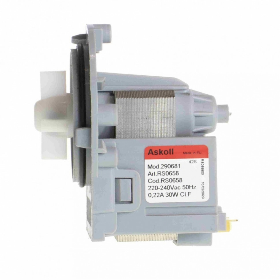 Сливной насос стиральной машины LG, Samsung, Zanussi, Атлант, Askoll 290681, 30W, 3 винта, PMP007UN