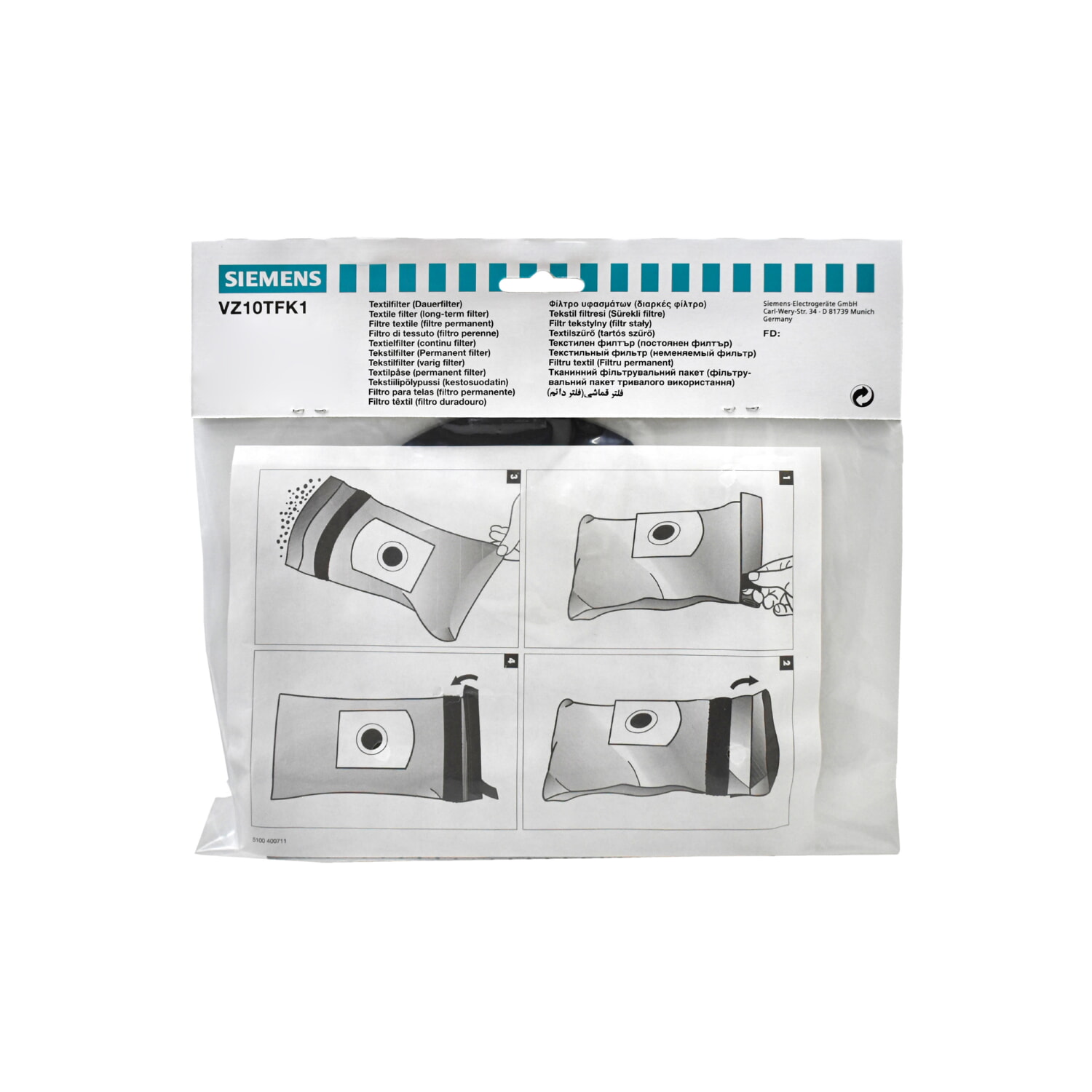 Мешок пылесборник пылесоса тип K Bosch, Siemens 483179 Оригинал