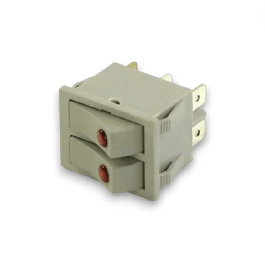 Кнопка 6 конт 16A серая универсальный 2 клавиши