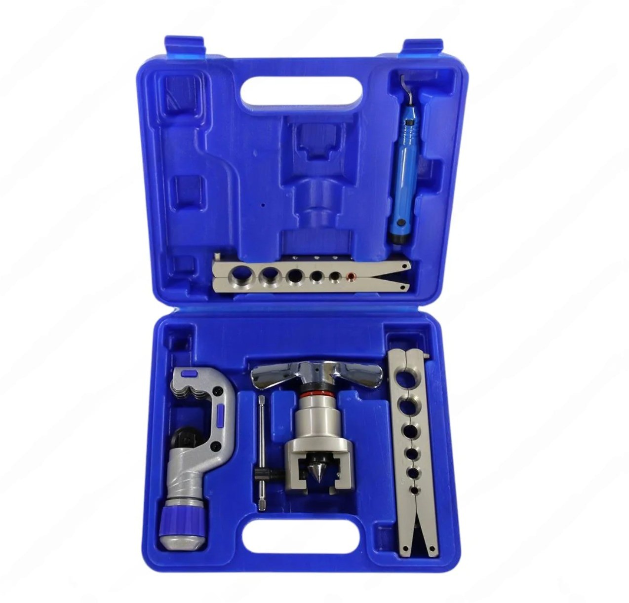 Вальцовка CT-N806AM-L эксцентриковая 2 плашки 1/4–3/4 дюйма и 6–19 мм пластиковый кейс синий Вальцовка CT-N806AM-L эксцентриковая 2 плашки 1/4–3/4 дюйма и 6–19 мм пластиковый кейс синий