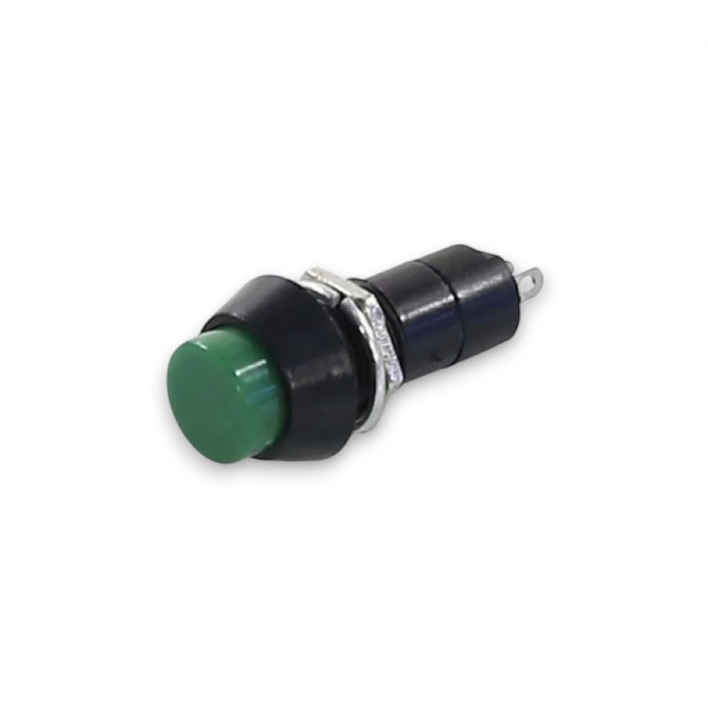 Универсальная кнопка 2 контакта, 6 ампер, зеленая, для холодильников, 15982 KN025
