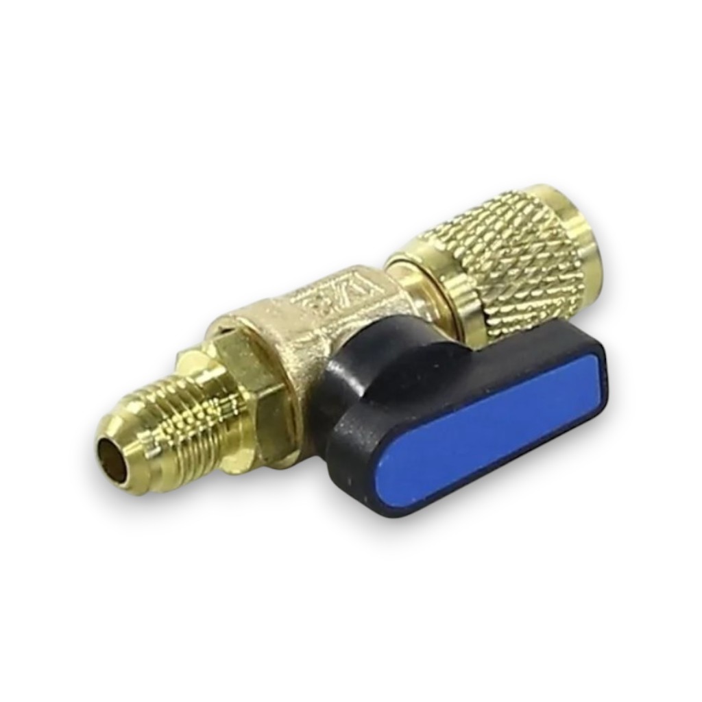 Переходник на R-410 прямой с краном на 1/4 дюйм QF-R410-iron