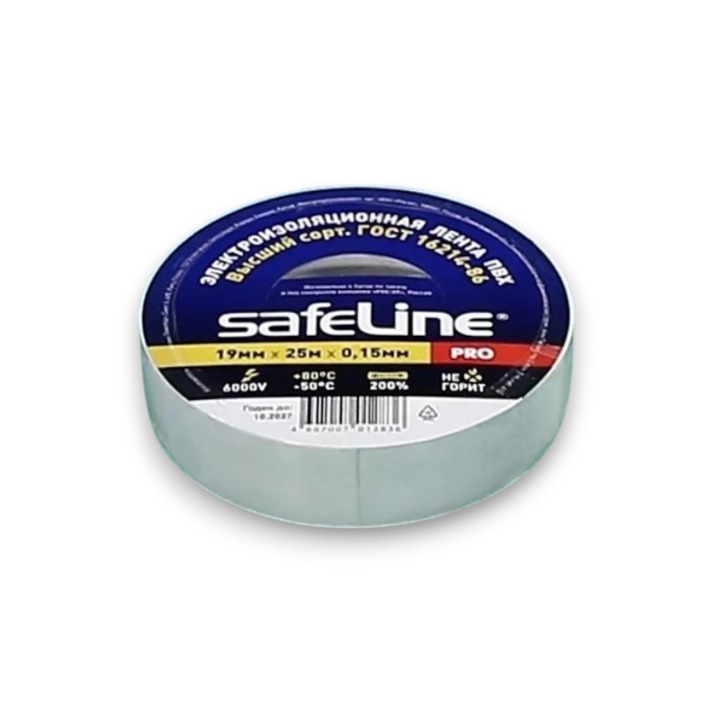 Лента изоляционная 19мм Х 25м SAFELINE ПВХ, скотч