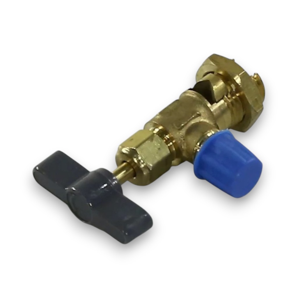 Вентиль к баллону CT-341 с фреоном, проколка на трубу 3/16 ~ 3/8 со штуцером