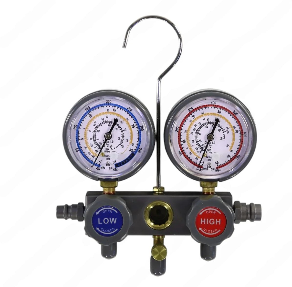 Коллектор манометрический 2‑вентильный для R22/R32/R134a/R410A, со смотровым стеклом PT2‑436G