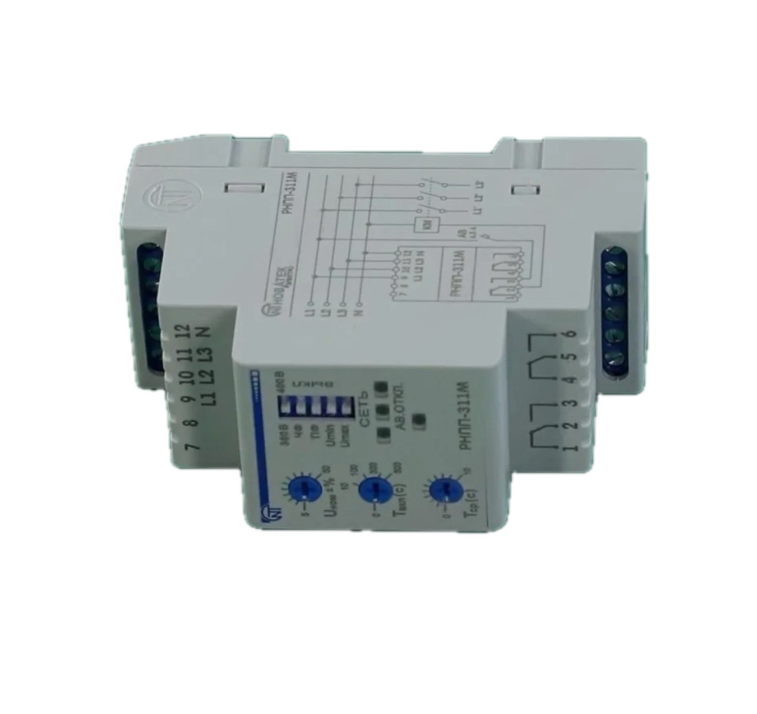 Реле напряжения 5А 380V 3 фазы 2,5 кВт PHПП-311M