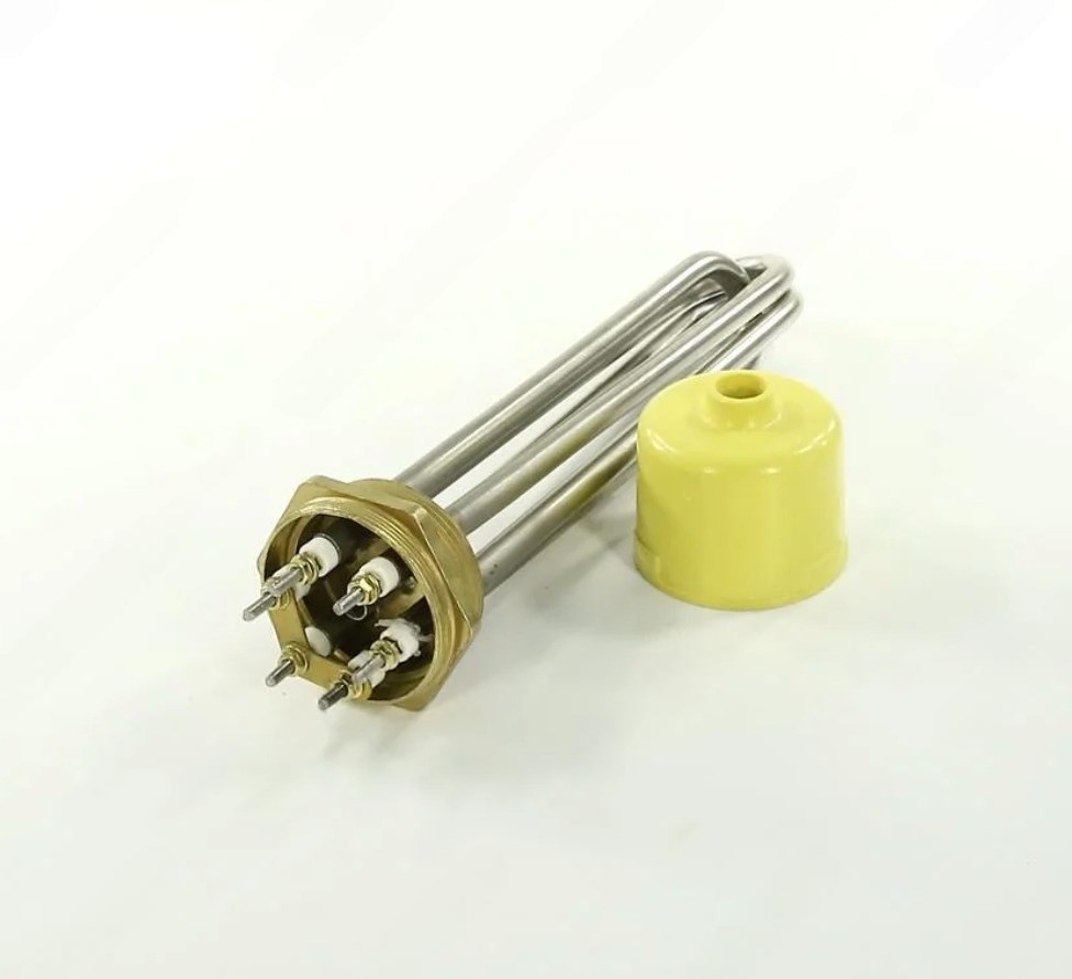 ТЭН водонагревателя 3000W, 380V, Ø57 мм, L240 мм, нержавеющая сталь, с трубкой под термостат VN054