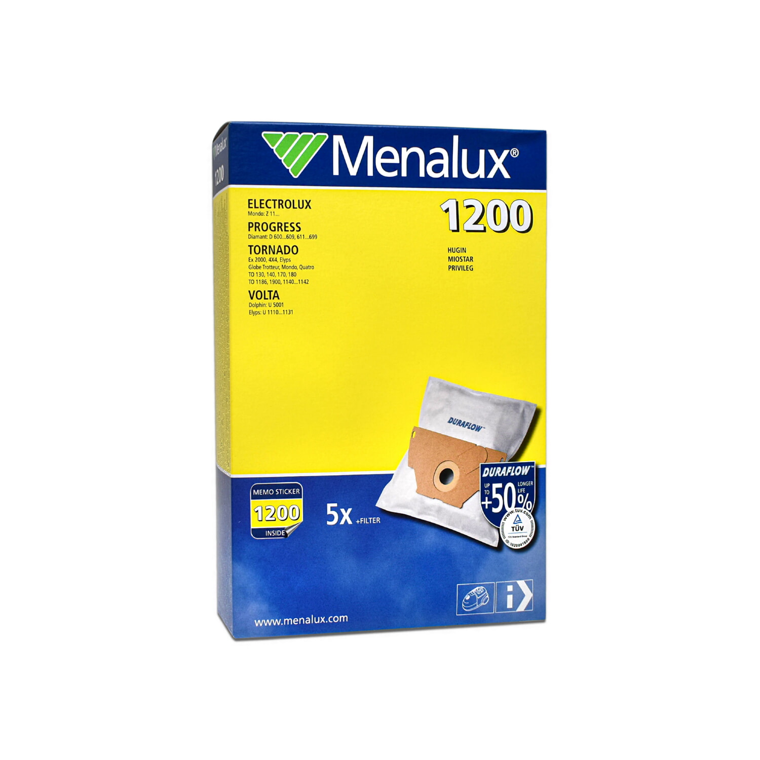 Мешок пылесборник пылесоса MENALUX 1200 (комплект 5 шт) Electrolux 1200