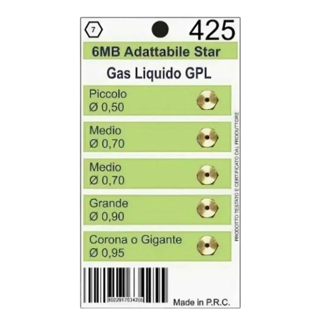 Набор жиклеров (0,50; 2x0,70; 0,90; 0,95) WO425