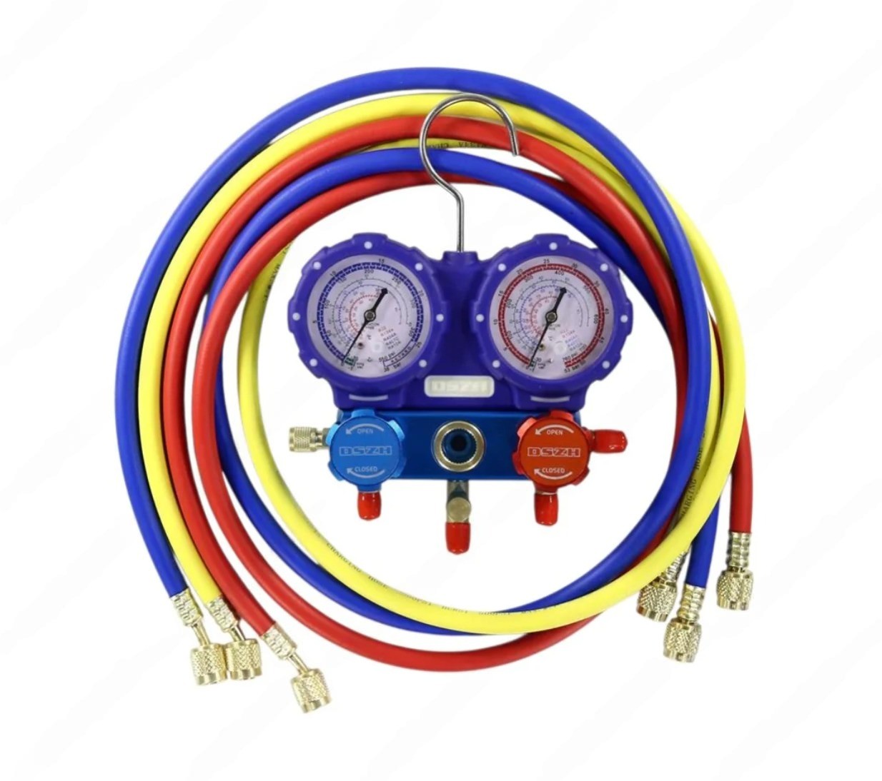 Коллектор 2 вентильный R22 R134 R404 R407 R410 150 см со шлангами WK-P6003S