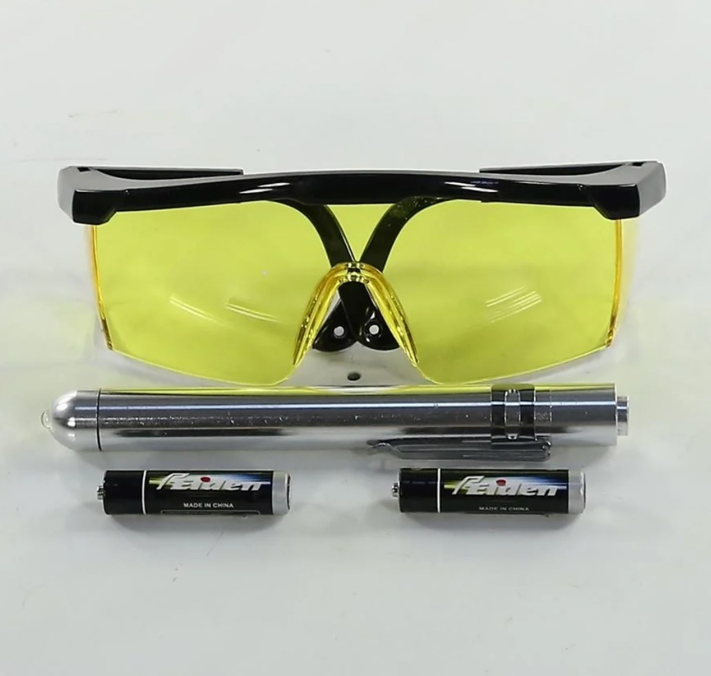 Течеискатель ультрафиолетовый очки+фонарь LX-AC992