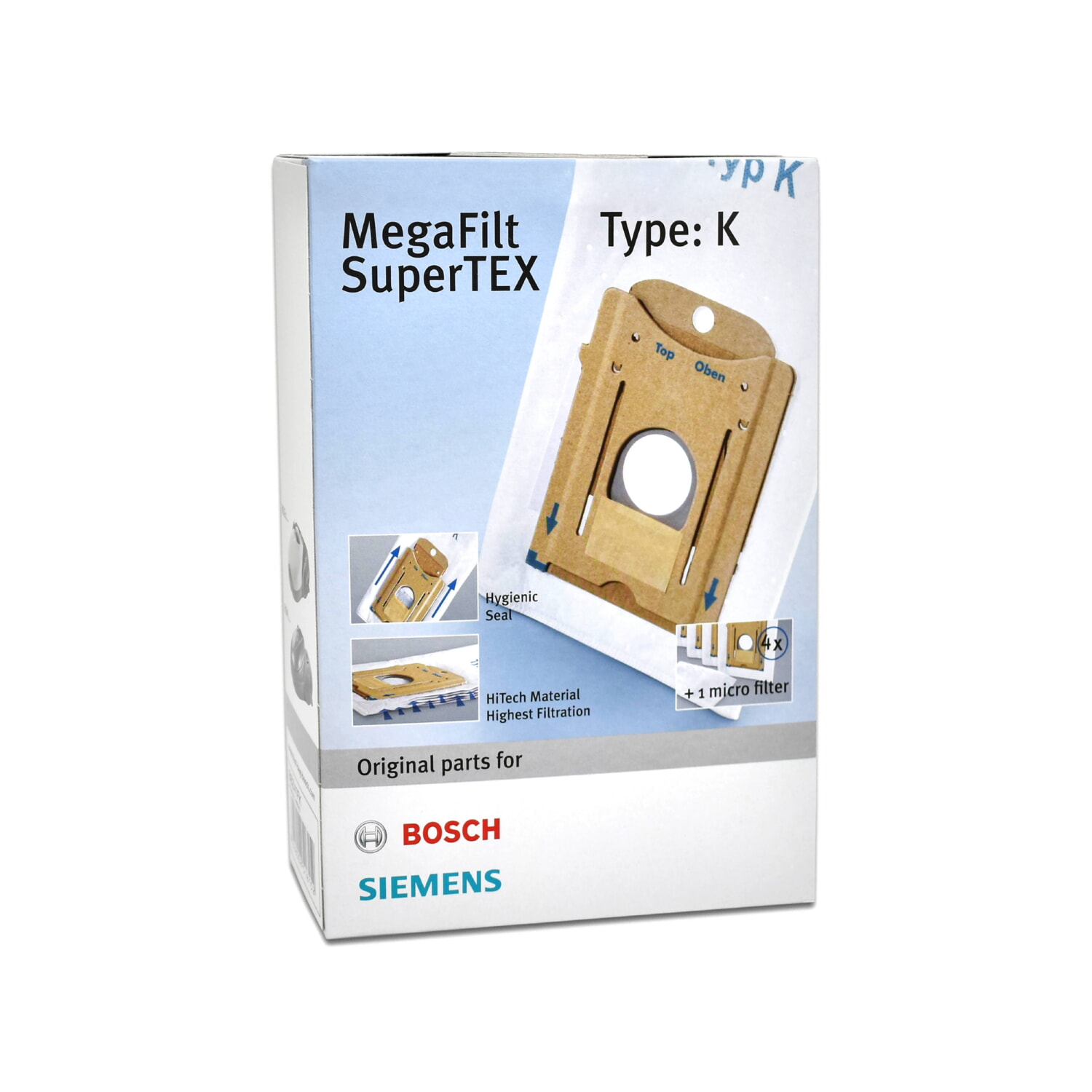 Мешок пылесборник пылесоса Bosch 468265, 4 шт TYPE K Оригинал