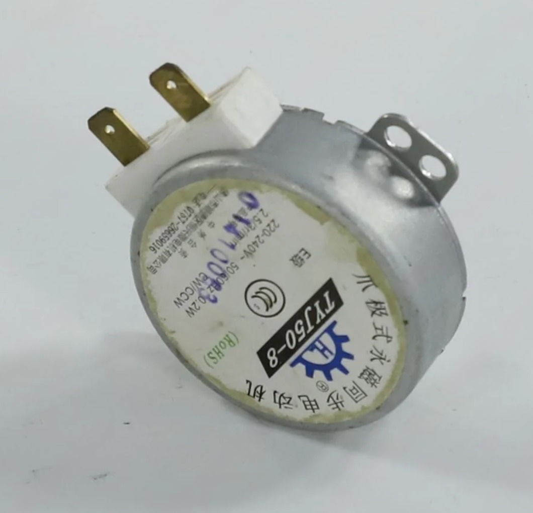 Мотор тарелки СВЧ 220V 0,2W 2,5/3 об/мин h9мм 2 контакта 481236158369 Мотор тарелки СВЧ 220V 0,2W 2,5/3 об/мин h9мм 2 контакта 481236158369