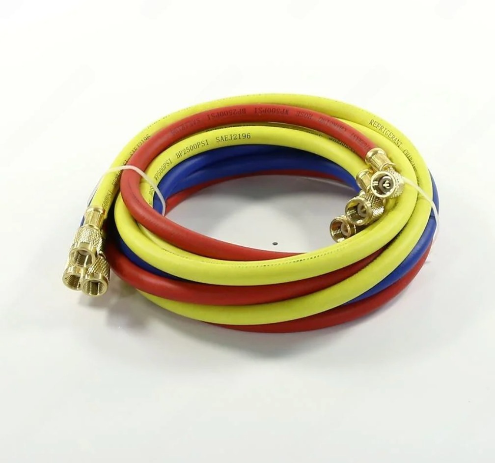 Шланг заправочный L-180см 1/4 дюйм 500-2500 Psi 3шт вентиль FC, CH-R22-180-QF