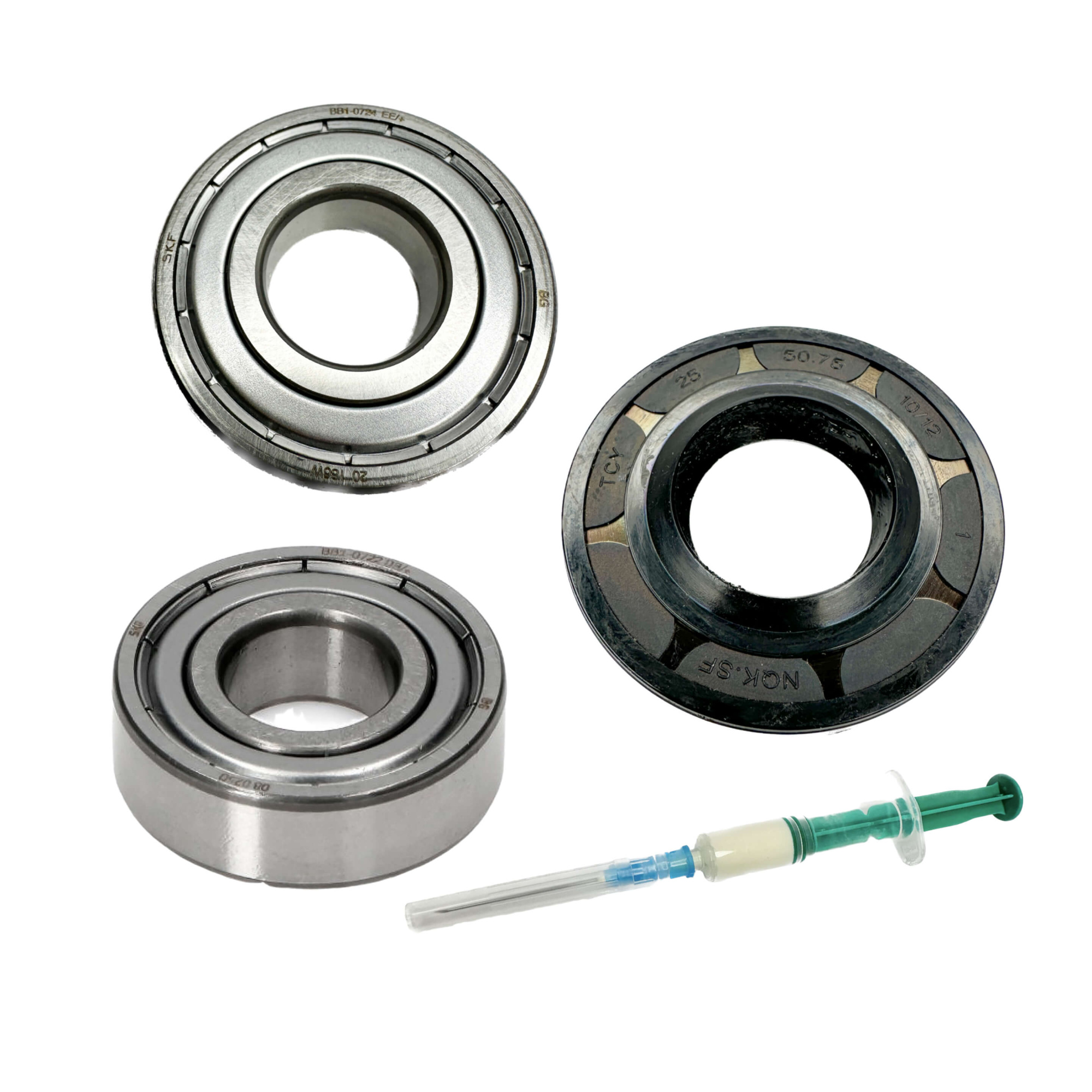Ремкомплект подшипников стиральной машины Hansa, Midea 203-204 SKF, сальник 25x50.75x10/12 со смазкой Ремкомплект подшипников стиральной машины Hansa, Midea 203-204 SKF, сальник 25x50.75x10/12 со смазкой