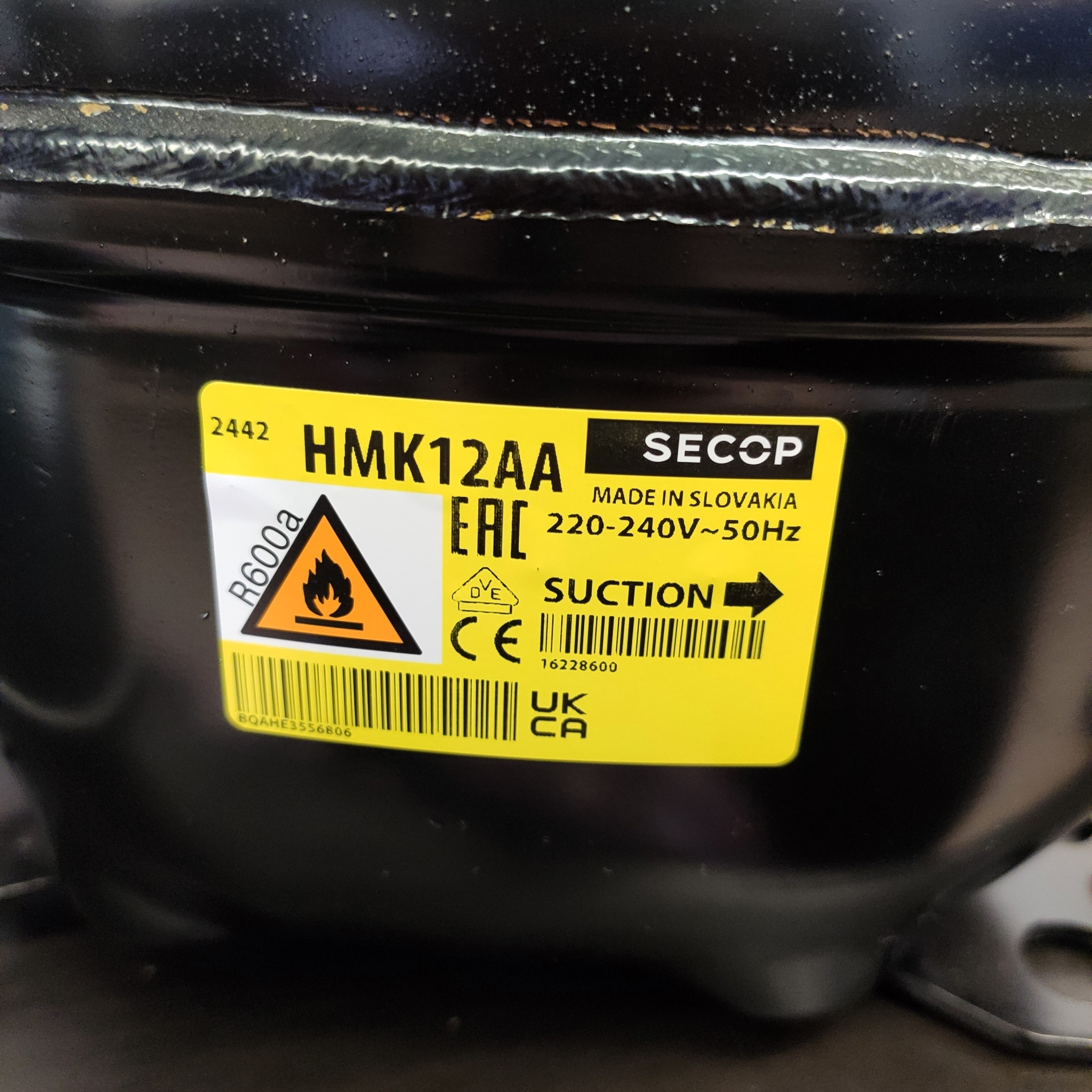 Компрессор для холодильника Secop (Danfoss) HMK12AA (R-600, -23,3С 198 Вт)